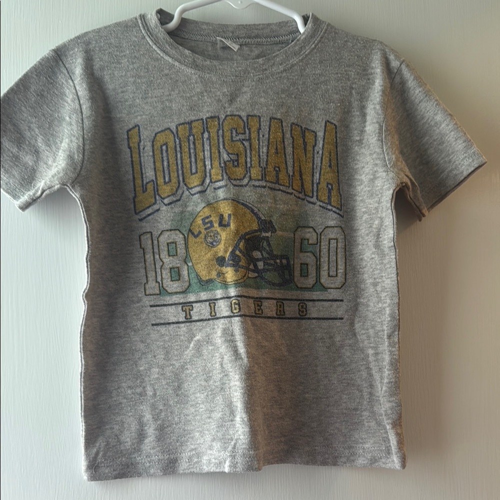Gray LSU Tigers Kids T-Shirt